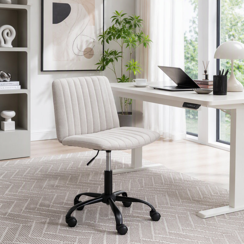 Chaise de bureau pivotante en tissu respirant, Grey Polyester