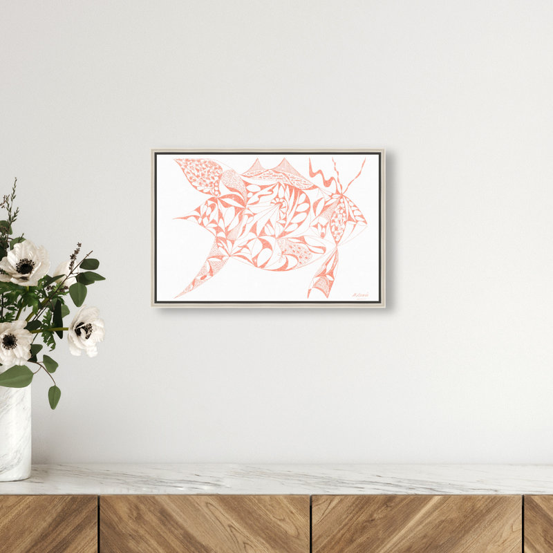 Manuel Roman - Pez Beta Canvas Abstract Print by Oliver Gal, Black Frame, 15 x 10, 11"H x 16"W, Silver Floater Frame