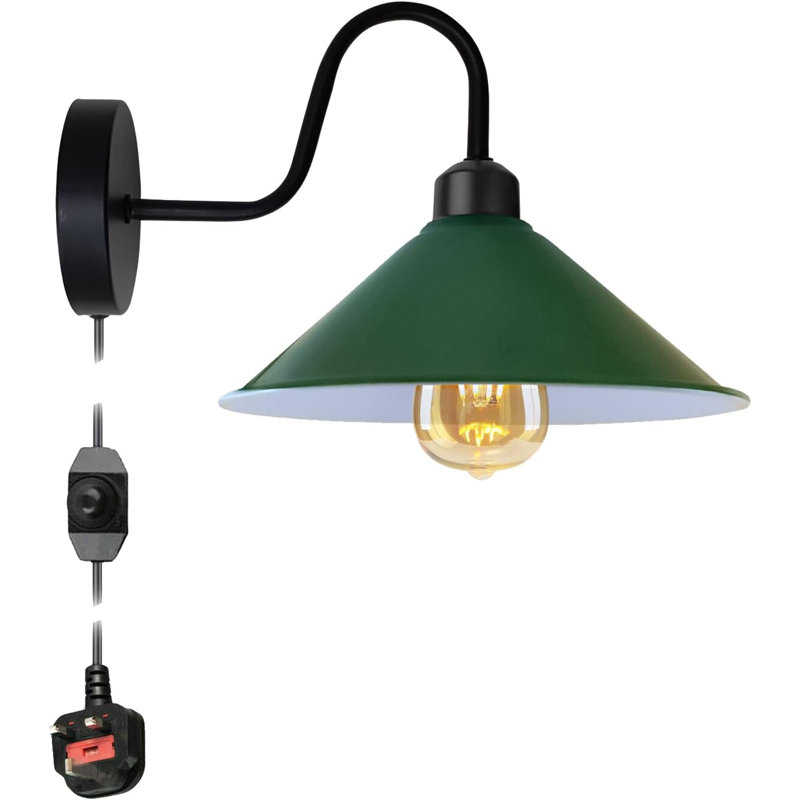Anastasha Plug-in Armed Sconce, Green