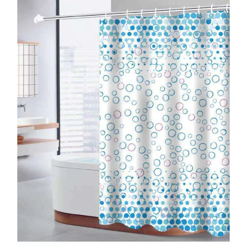 Sheer Single Curtain Panel, Light Blue/White Polka Dots