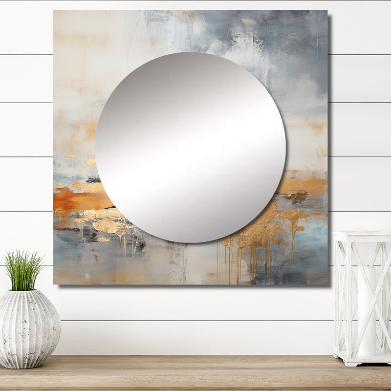 Bonnameade - Minimalisme beige et or vague Horizon I bord de mer minimalisme grand miroir pour décoration murale