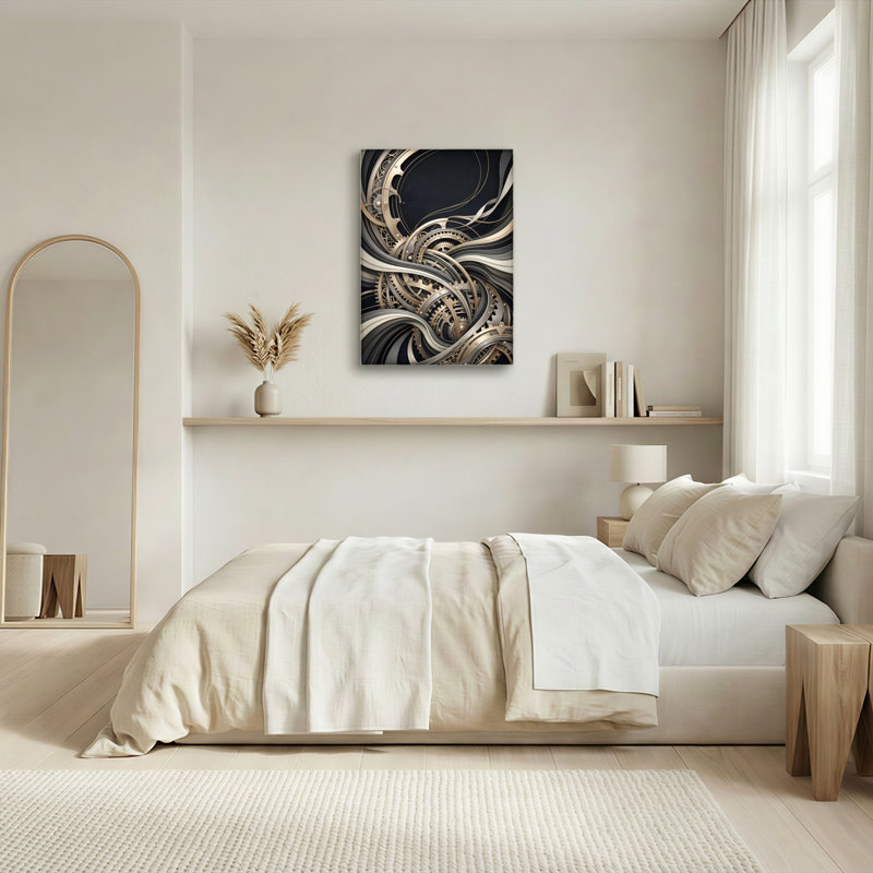 Ensemble de 1 tableau sur toile « Vagues mécaniques », 24"H x 18"W, Wrapped Canvas