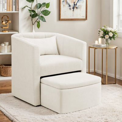 Fauteuil demi-tonneau avec repose-pieds 