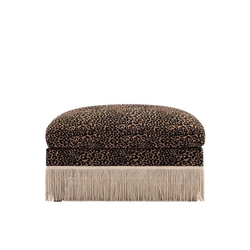Repose-pieds en chenille léopard, Black Brown