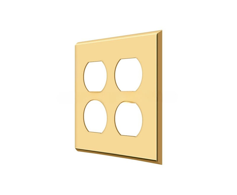 Deltana SWP4771U15 Switch Plate, Quadruple Outlet in Brushed Nickel, Brushed Nickel