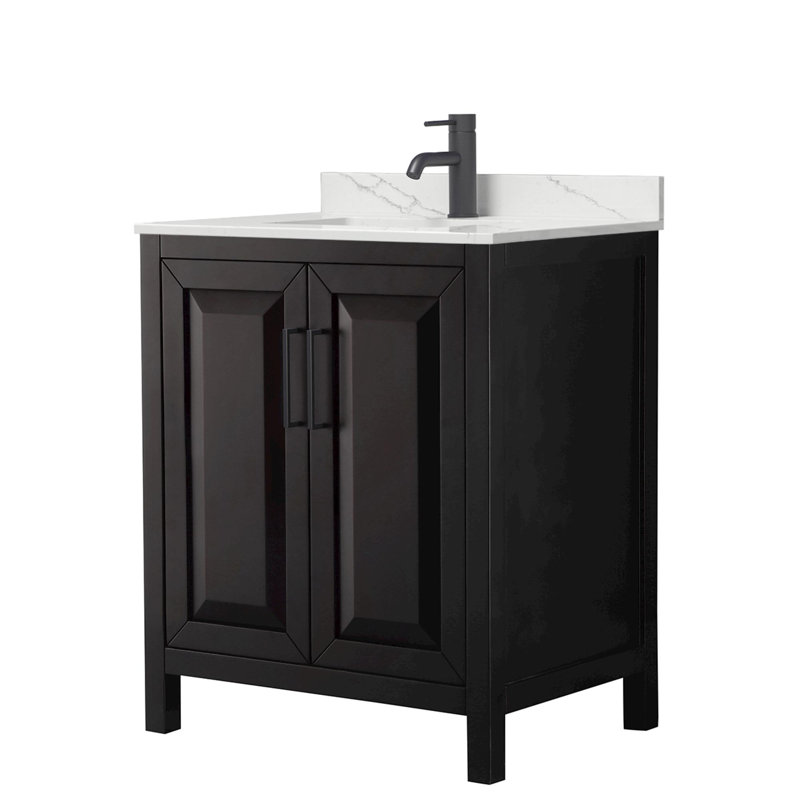 Daria 30'' W Vanity, Matte Black, Brown, Giotto Quartz