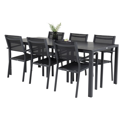 Hiran 6 - Person Patio Dining Set with Rectangular Table