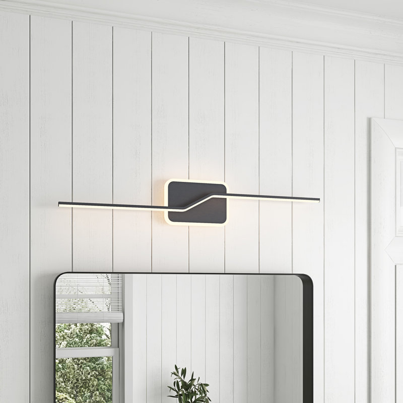 Kadidiatou Modern LED Vanity Light With 3000K/4500K/6000K LED Bathroom Vanity Light Fixture, Black