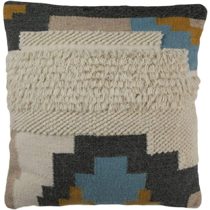 Geometric Wool Reversible Throw Pillow