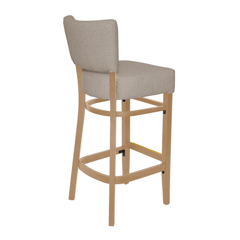 Tabouret de bar Madison, Gris clair, Bois naturel