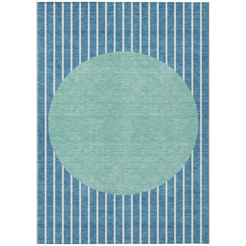 Machine Washable Indoor/Outdoor Chantille ACN994 Teal Area Rug, Rectangle 3' x 5'