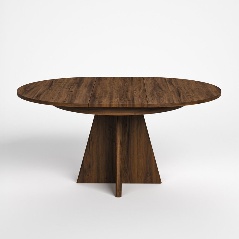 Saranac Round Walnut Wood Dining Table