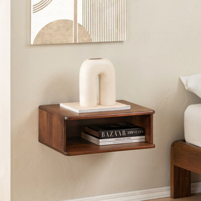 Davyen Solid Wood Rectangular Floating Nightstand