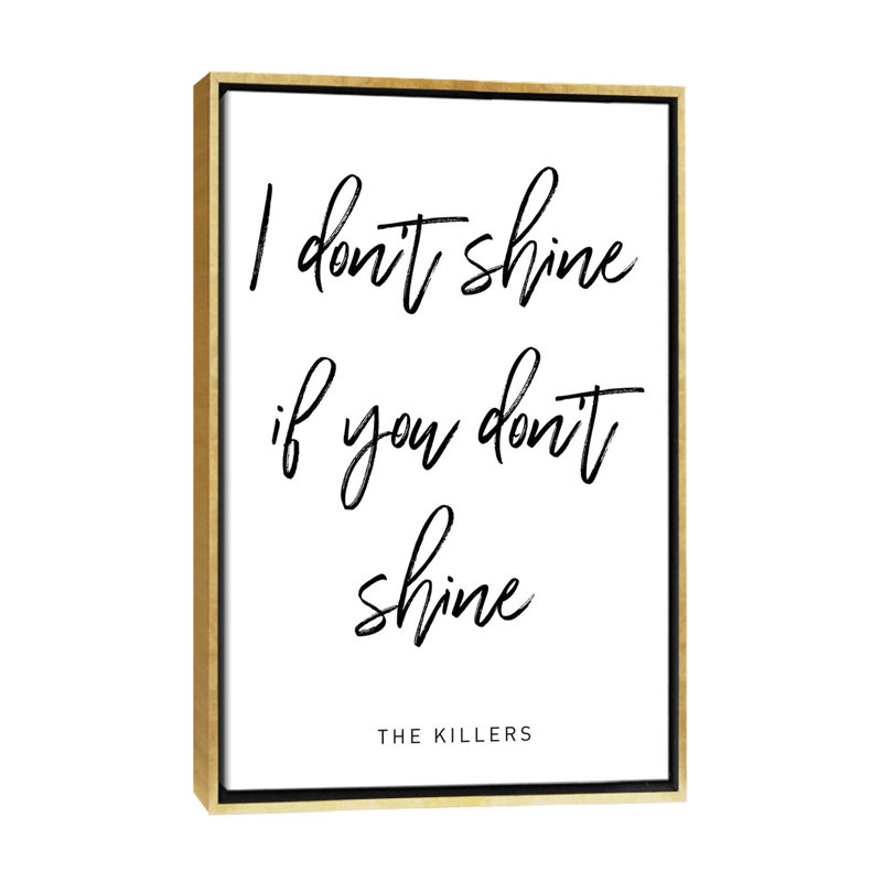 "Shine Killers", reproduction d’art textuel, Pas de tapis, Toile encadrée d'or, H 26 po x l 18 po x 1,5 po