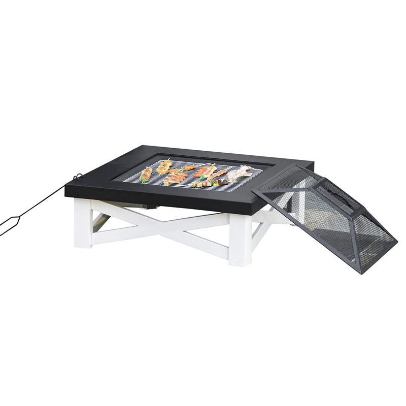 Baldoumas Square Iron Wood Burning Fire Pit