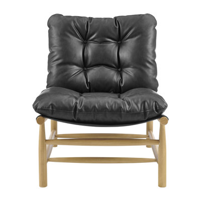 Pihu Faux Leather Tufted Accent Chair