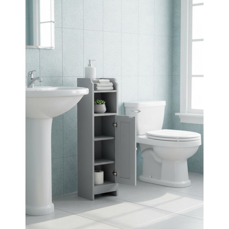 Engineered Wood Bathroom Cabinet, Grey