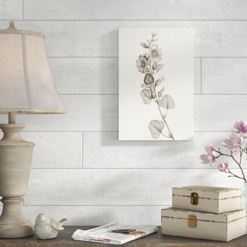 «Neutral Botanical Study I», peinture sur toile, H 18 po x l 12 po