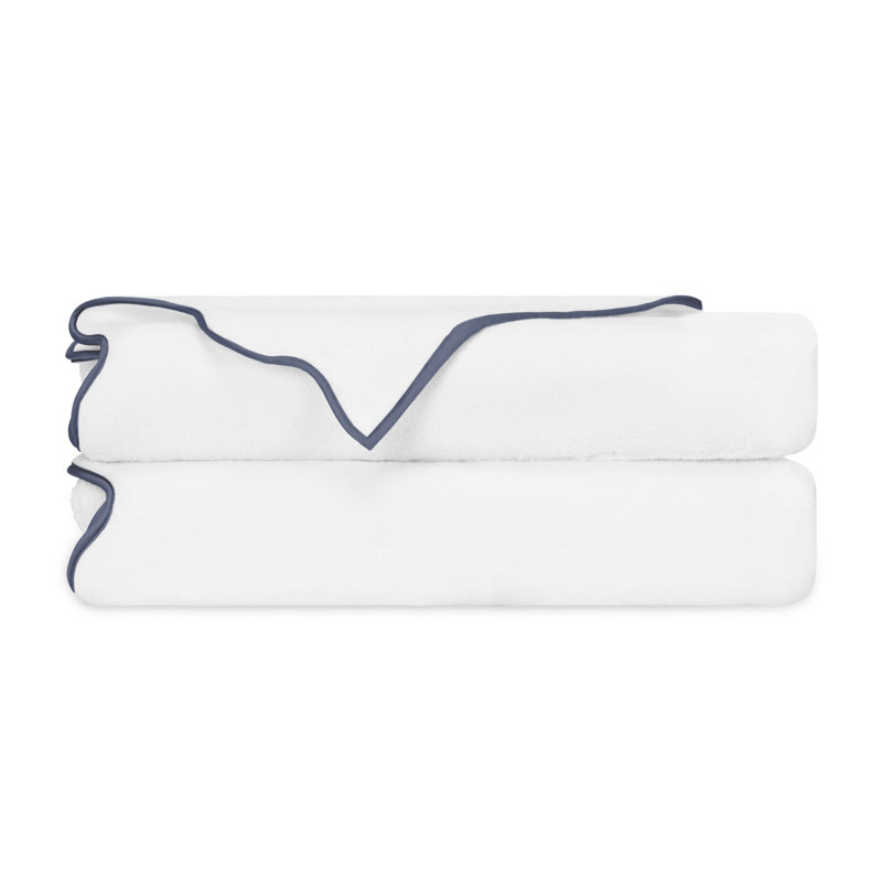 Anytala Bath Sheet Set, White/Stone Blue