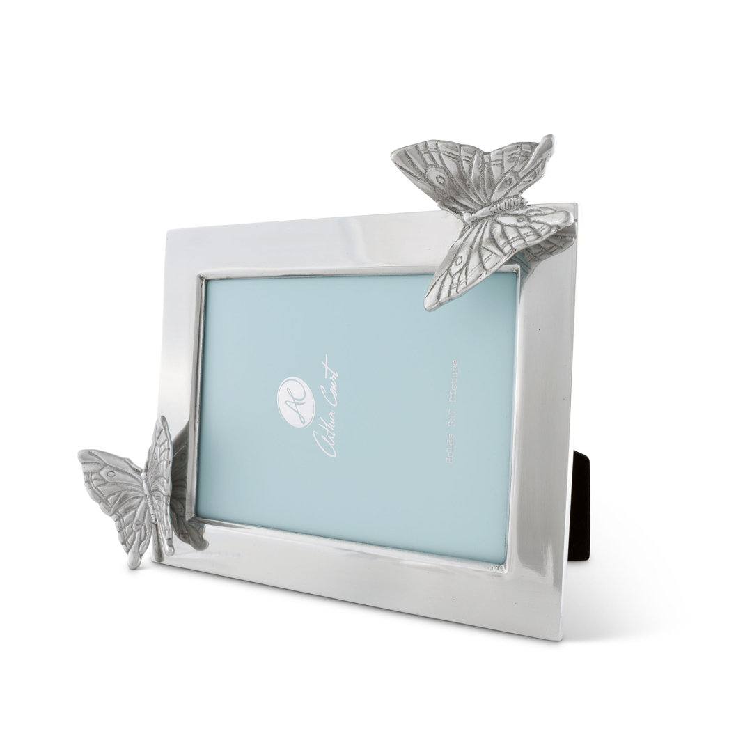 Butterfly Silver Metal Matte Picture Frame Arthur Court Designs
