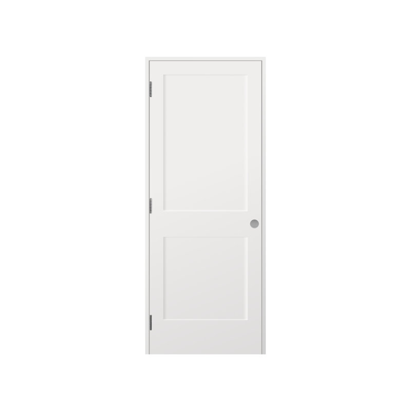 Charnières en nickel satiné pré-encastré en composite de 28 po x 84 po, 28 po x 84 po, S'ouvre à gauche vers l'extérieur