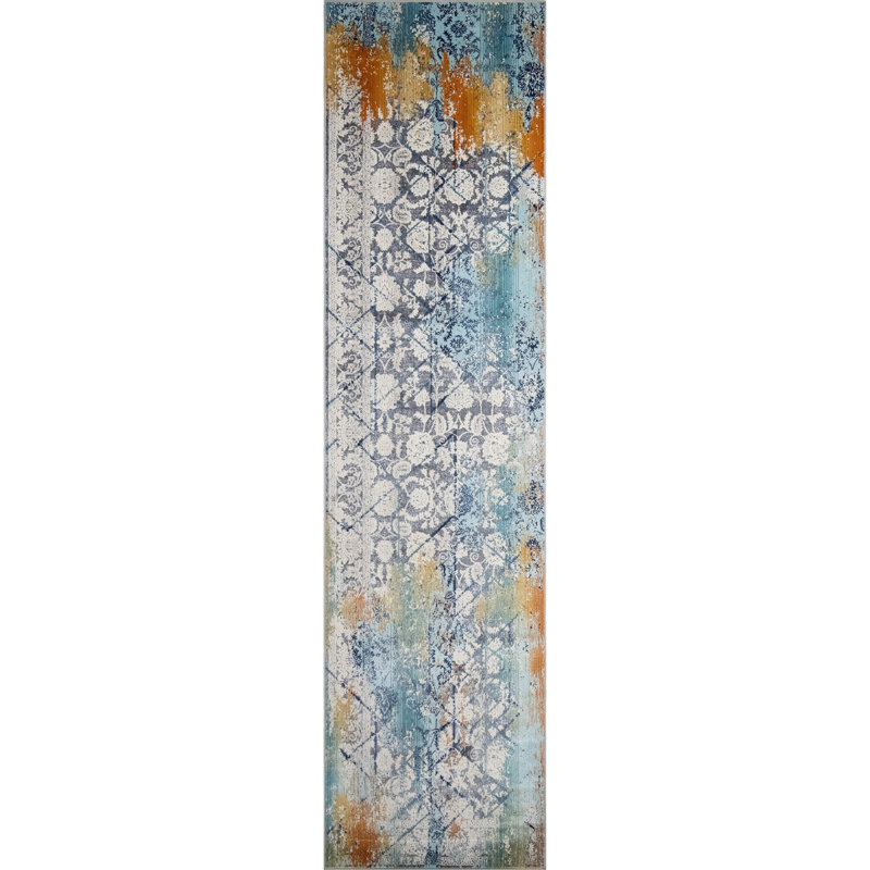 Lucha Floral Indoor Rug, Runner 3'2" x 12'2"