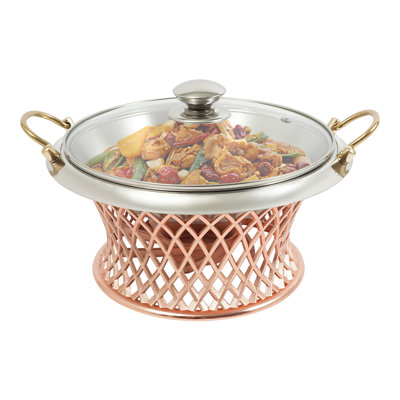 1.5L/0.4gal Round Lid Stainless Steel Chafing Dish