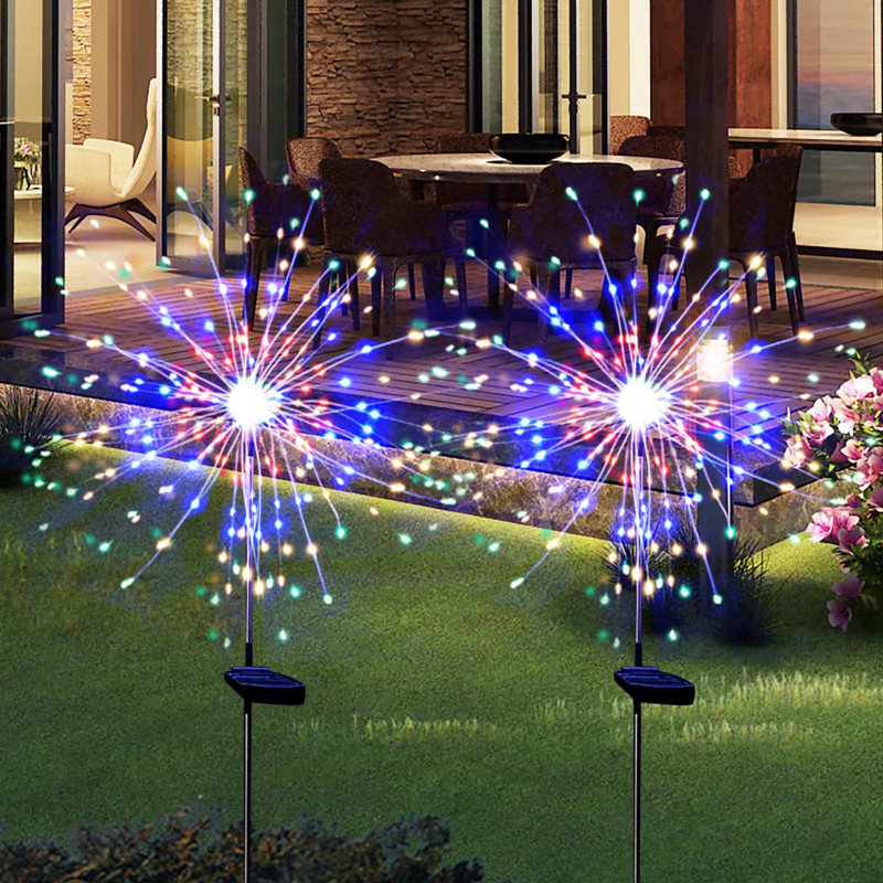Solar Powered Integrated LED Pathway Light Kit, Blue/Purple
