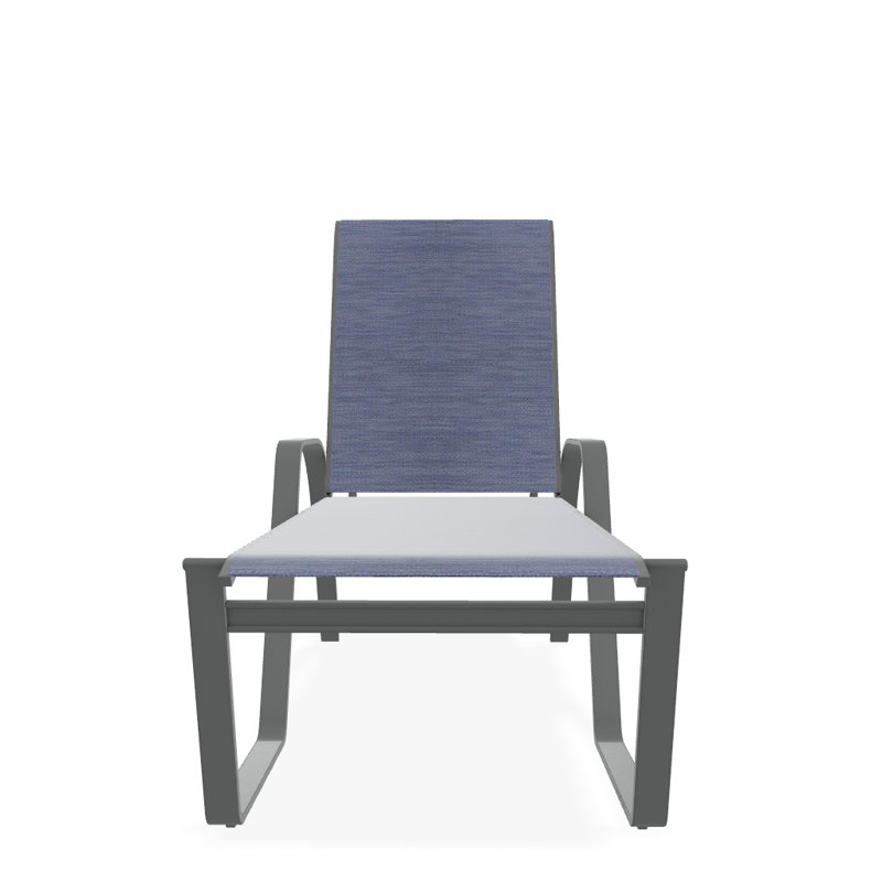 Chaise longue inclinable Holna, Graphite texturé, Rivière