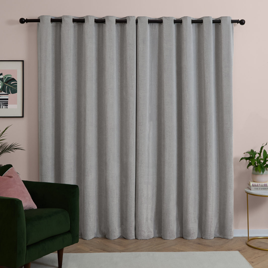 Soft Chenille Blackout Curtain Panel Pair