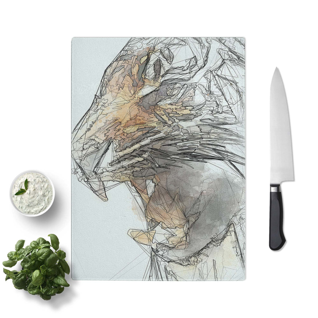 Tempered Glass The Fierce Tiger in Abstract Chopping Board