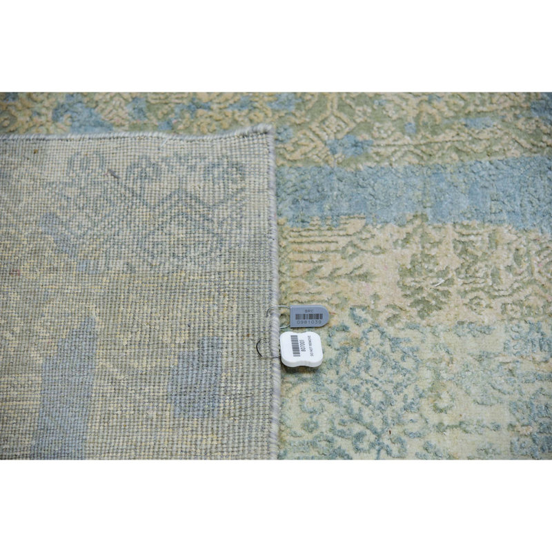 Geometric Area Rug in Beige/Blue/Ivory, Rectangle 12' x 15'