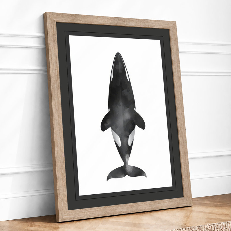 Shark Study Japandi - Framed Print, A3 - 42.0 x 29.7 cm, Oak