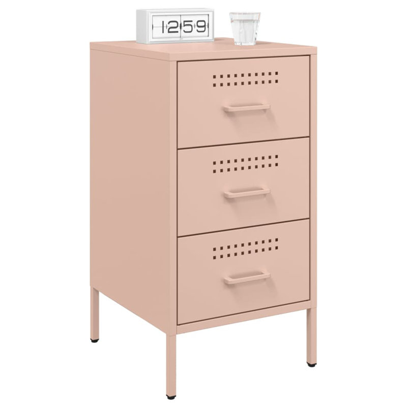 Bedside Cabinet 36x39x68 cm Steel, Pink