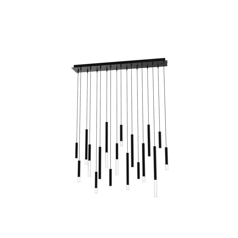 Steelos 38" Linear Pendant - 18-light, Matte Black
