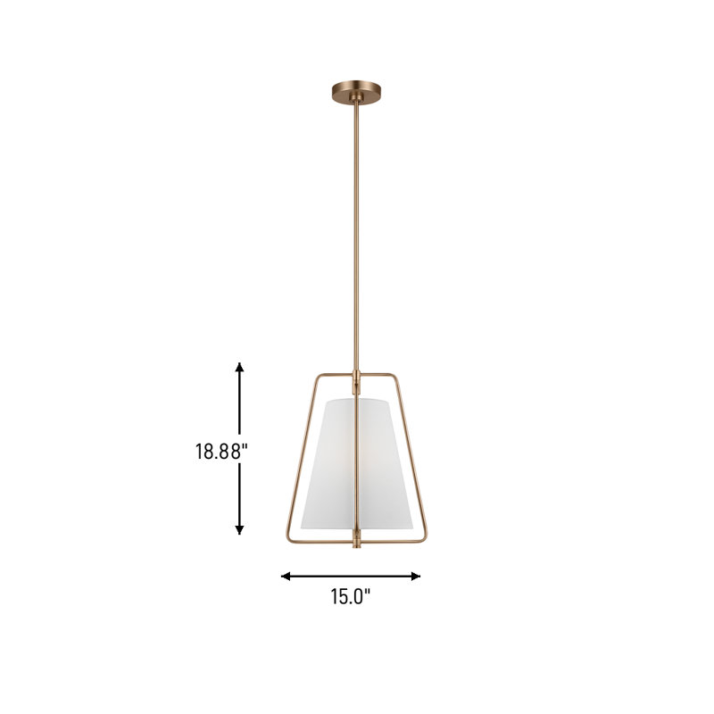 1 - Light Pendant, Satin Brass