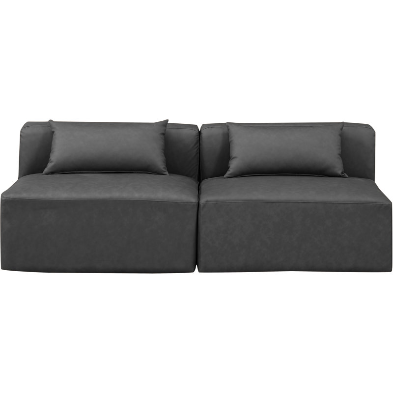 Canapé Houswerth, Gris anthracite en cuir végétalien