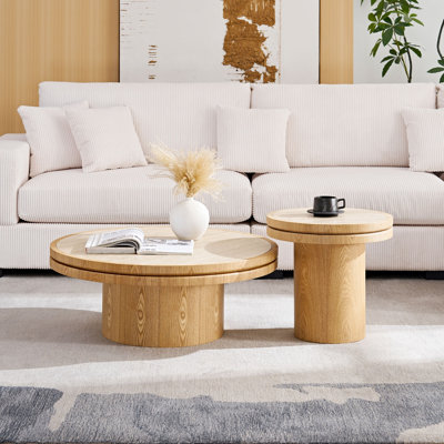 Table basse en pierre frittée de 35,43 pouces avec piédestal robuste en panneau de fibres à densité moyenne pour le salon, la chambre à coucher et la salle de réception