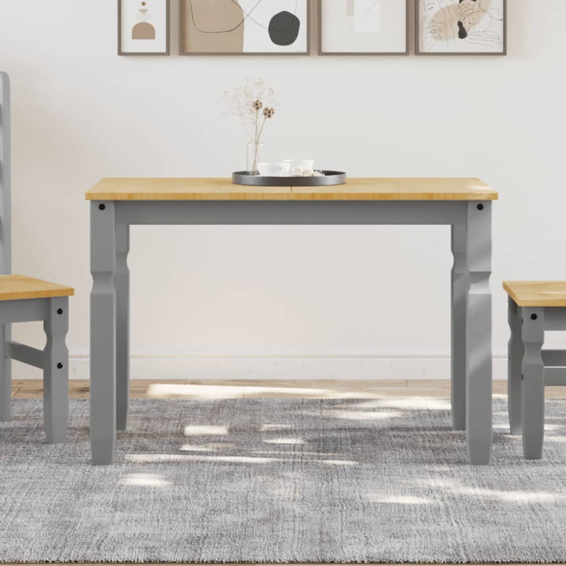 Anesia Solid Wood Dining Table, 60cm W x 112cm L, Grey