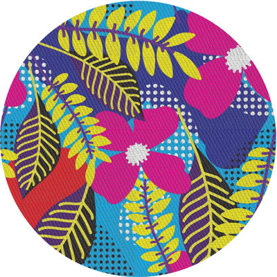 Tapis rose / jaune / bleu Nimrah