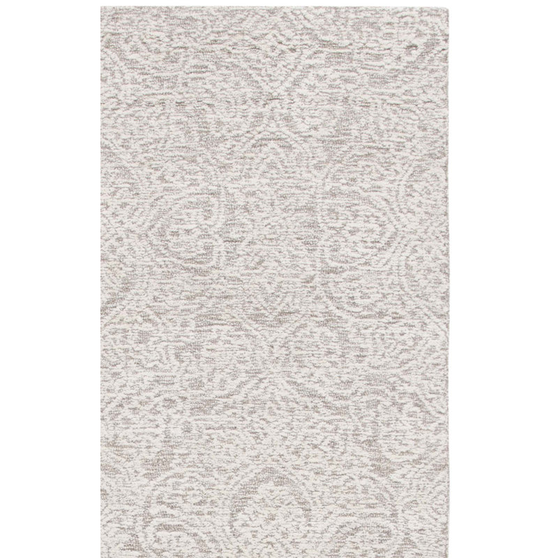 Tapis naturel / ivoire en laine touffeté à la main Metcalfe, Rectangle 6 pi x 8 pi