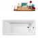 67" Streamline Drop-In Soaking Cast Iron Bathtub With Bamboo Tray