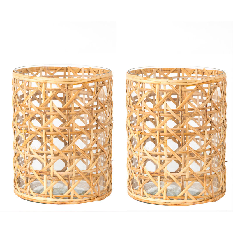Cane Hurricane Collection Hurricane Candle Holder, 9.5" H x 7" W x 7" D