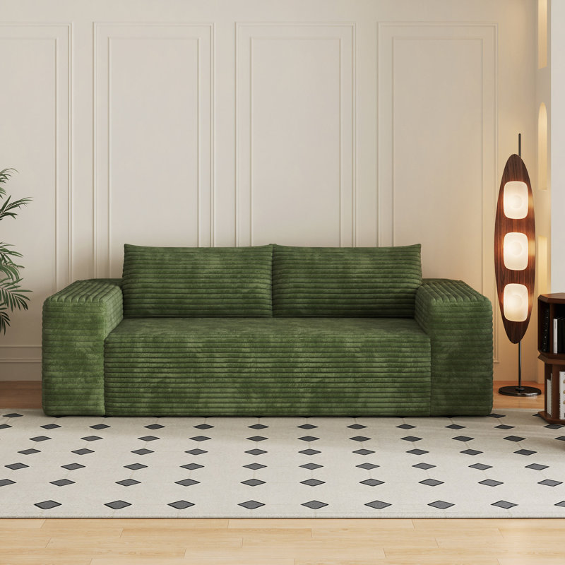 Canapé 3 pièces Boneless de 78,8 po, tissu velours côtelé, sièges profonds, canapé causeuse confortable, sans assemblage, 1 pièce pour salon, chambre à coucher, salle de conférence, appartement