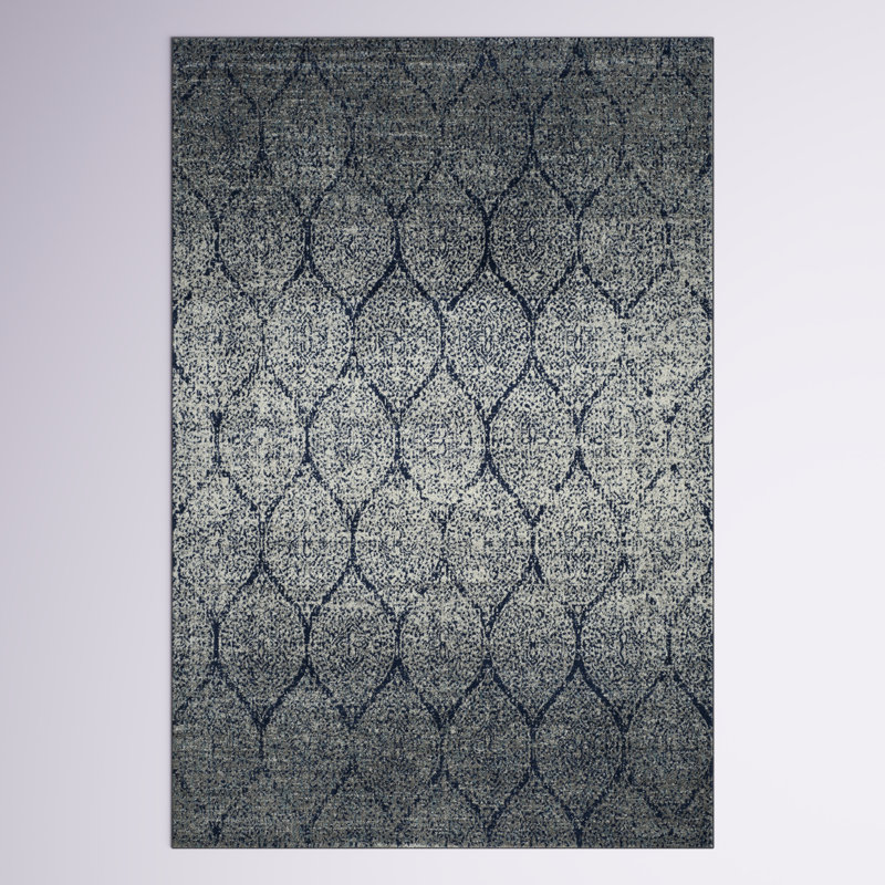 Tapis bleu marine / argenté Christa, null