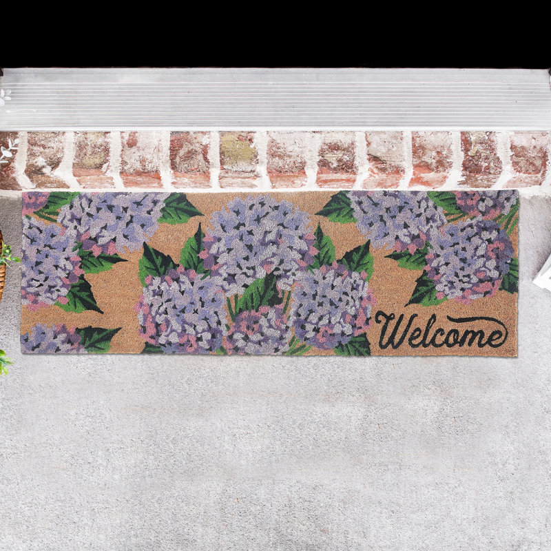 Tapis de porte d'intérieur Hyrangea Welcome, L 16 po x L 48 po