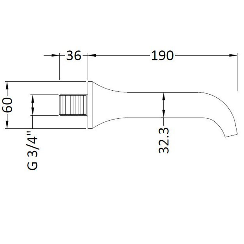Topaz Wall Tub Spout Bath Filler