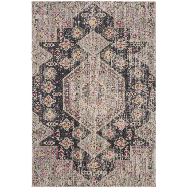 Hogue Hooked Black/Taupe Indoor/Outdoor Rug, Rectangle 91 x 152 cm