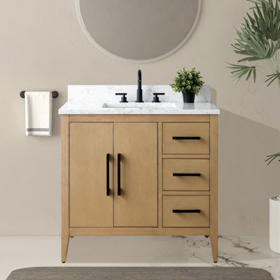 Chambery 36" Single Sink Bathroom Vanity with Engineered Marble Top
