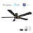 52"  5 - Blade LED Smart Flush Mount Ceiling Fan with Remote Control and Light Kit Included.